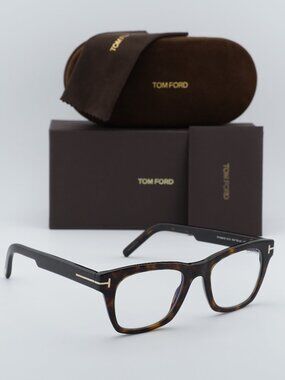 Tom Ford FT5886-B 052 Square Eyeglasses 50mm - Havana/Blue Light Block